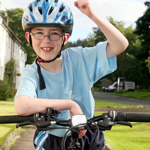 Daniel Foster from Kielder completed a 26 mile cycle ride to raise money for Calvert Trust. Story DC. D3710120  50010637H000.jpg