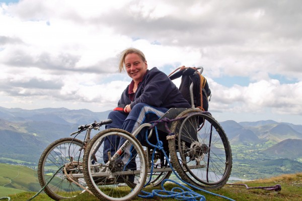 Lake District Calvert Trust       29th August 2010

Picture- Alistair Brewis

Paraplegic Jan Monaghan triumphantly reaches the summit of Scafell